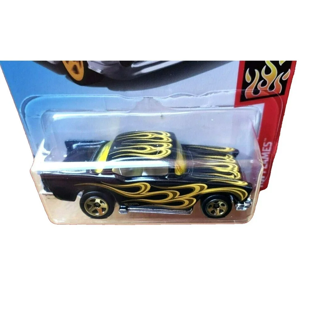 2019 Hot Wheels '57 CHEVY #9/250 Black & Dark Blue HW Flames #6/10 1:64 Lot Of 2